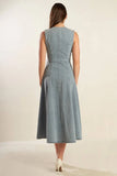NAUTICAL NICE LIGHT DENIM MIDI DRESS