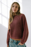 Shayla Knit Sweater in Burgundy FINAL SALE