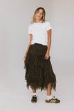 Emerson Ruffled Maxi Skirt in Brown FINAL SALE
