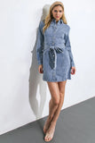 BE A LIGHT LONG SLEEVE DENIM MINI SHIRT DRESS