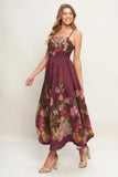 SECRET GARDEN ROMANCE BURGUNDY MAXI DRESS FINAL SALE