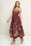 SECRET GARDEN ROMANCE BURGUNDY MAXI DRESS