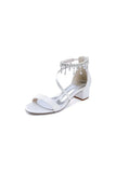 Strappy Heeled Sandals with Pearl and Crystal Embellishments