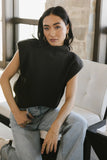 Kippa Shoulder Pad Sweater in Charcoal FINAL SALE