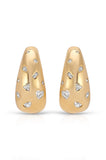 Bezel Crystal Dotted Hoop Earrings