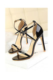 Black Stiletto Sandals