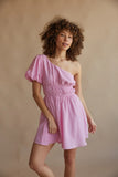 Charlotte One Shoulder Babydoll Mini Dress