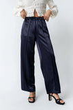 Gemma Satin Wide Leg Pants in Navy