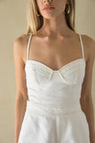 Lila Open Back Denim Romper