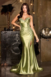 Fiona Gown Fitted Satin Dress With Floral Lace
