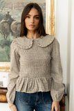 Kristy Smocked Blouse in Beige FINAL SALE