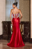LARISSA GOWN CRYSTAL CORSET DRESS WITH LACE UP BACK