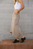Blythe Denim Skirt in Taupe FINAL SALE
