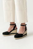 Becca Wedge Sandal in Black