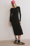 Hollis Ribbed Dress in Black FINAL SALE