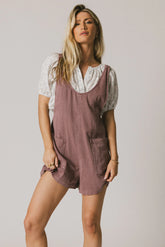 Scottie Denim Overalls in Mauve FINAL SALE