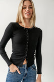 Mia Button Up Top in Black FINAL SALE