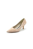 Lace Pointed Toe Kitten Heels