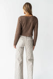 Jordy Textured Top in Brown FINAL SALE