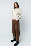 Meli Button Front Knit Sweater in Natural