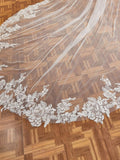 Luxury Floral Lace Cathedral Train Veil Bridal Veil Wedding Veil