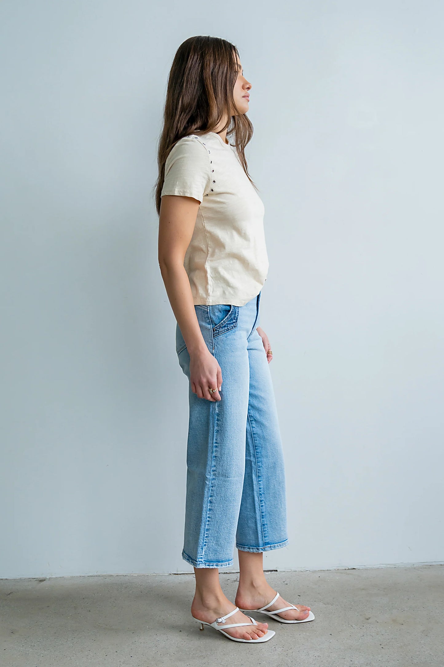 Genesis Grommet Top in Bone