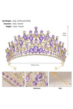 Purple Princess Rhinestone Crowns for Women