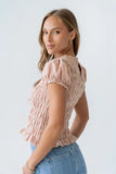 Ruth Smocked Top in Pink
