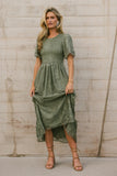 Alora Embroidered Dress in Sage