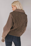 Irene Cable Knit Sweater in Olive FINAL SALE