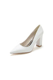 Simple Glitter Pointed Toe Slip on Wedding Shoes
