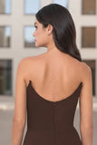 Daris Gown Chocolate Cat Eye Scoop Neckline Dress