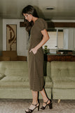 Elle Gingham Midi Dress in Brown FINAL SALE