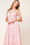 PEONY PINK STRIPE MAXI DRESS