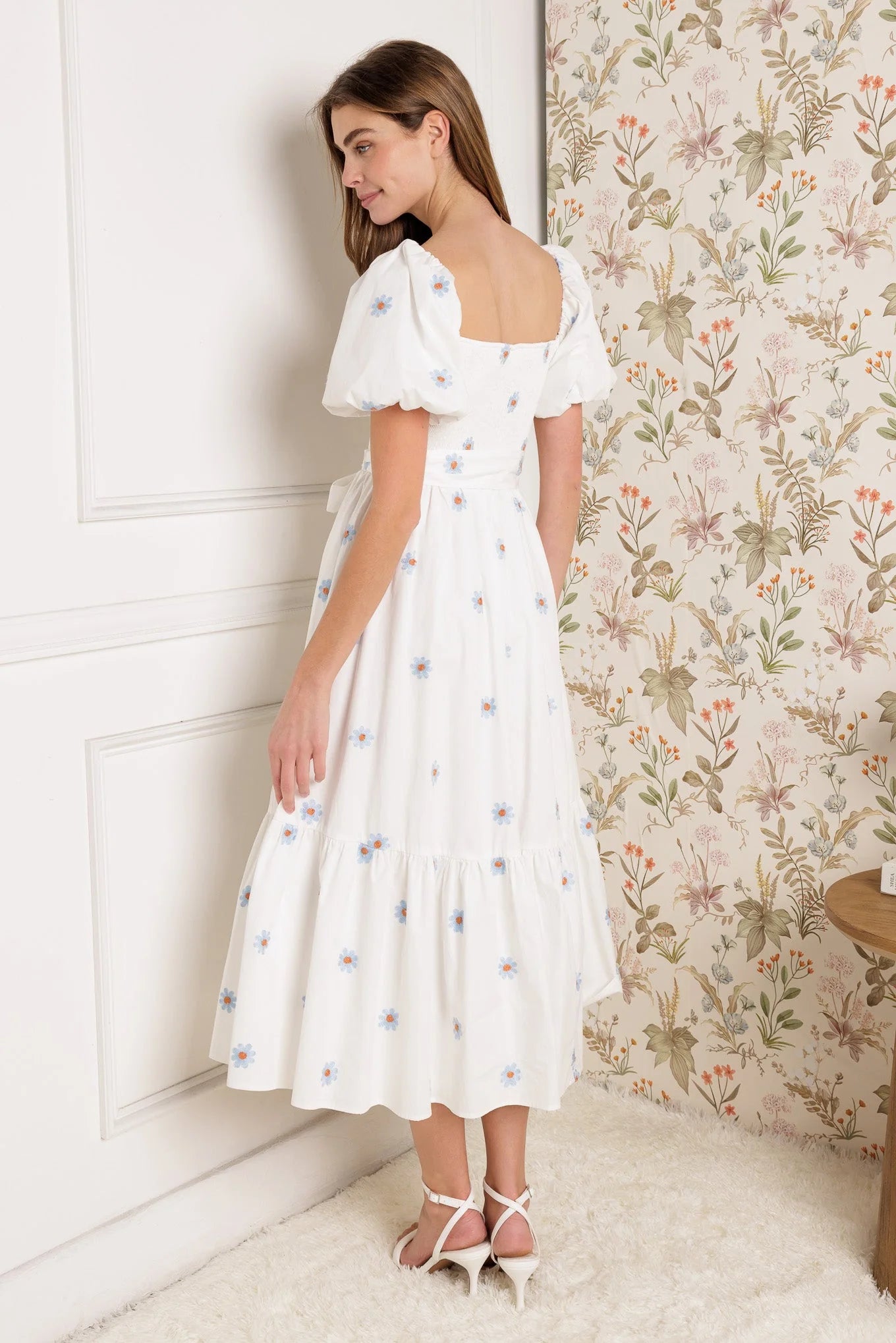 SUNNYSIDE LANE EMBROIDERED MIDI DRESS FINAL SALE