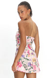 Gardenia Mini Dress Strapless Floral Embroidered Mini