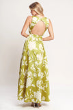 LIME FLORAL MAXI DRESS