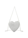 Womens Heart Shape Evening Clutch Bag