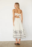 Kinsley Embroidered Linen Midi Dress