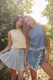 Andee Floral Mini Skirt in Blue