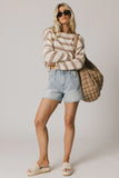 Kelsey Striped Sweater in Taupe FINAL SALE