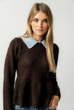 Libby Peplum Sweater in Brown FINAL SALE