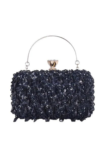 Womens Beaded Sequined Evening Clutch Bags