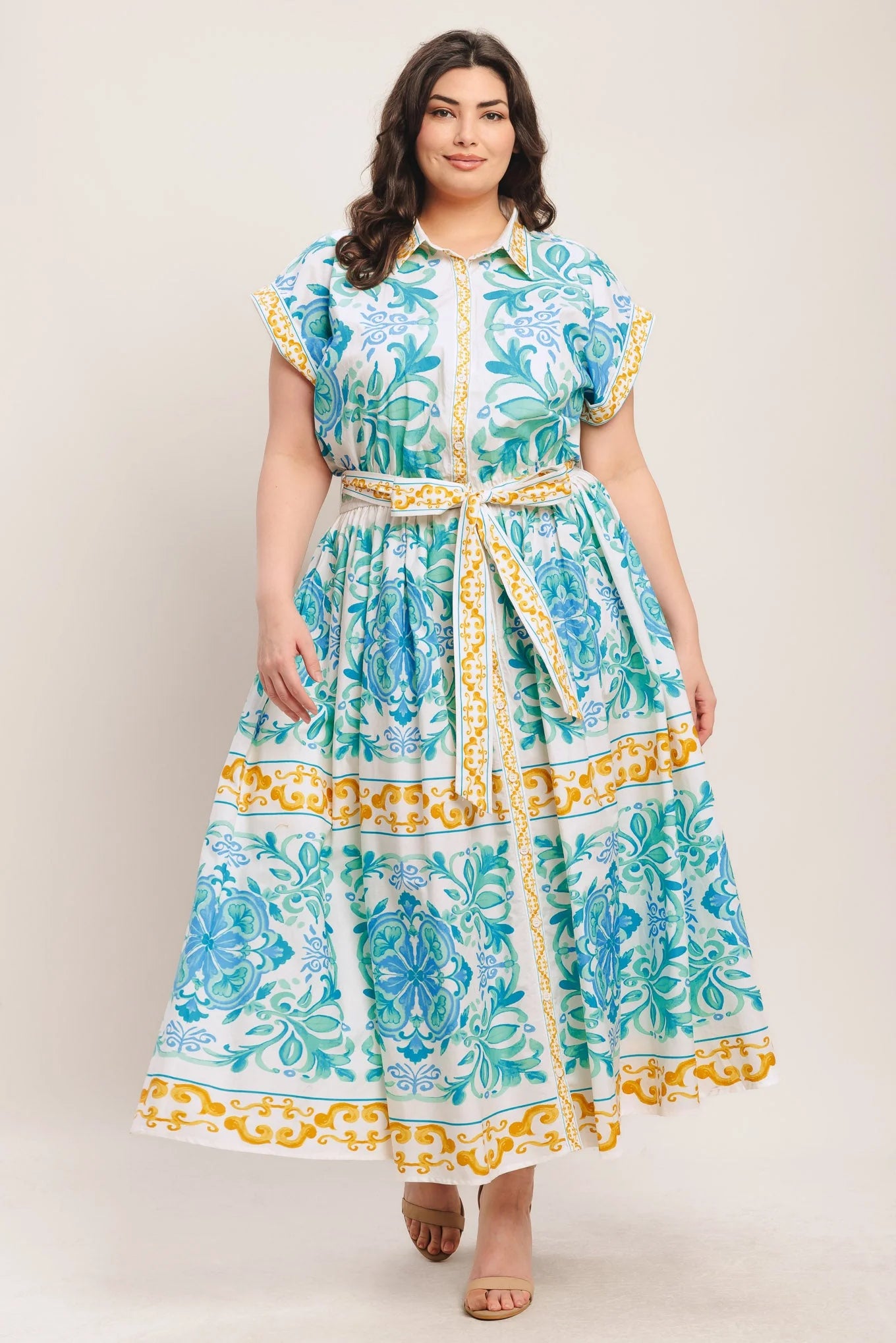 BLUE REGALIA MIDI DRESS