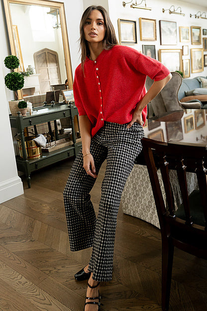 Leah Knit Cardigan in Red FINAL SALE