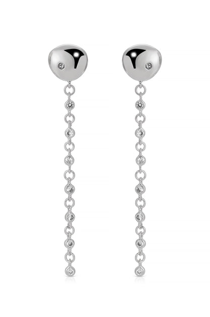 Polished Pebble Linear Chain Earrings