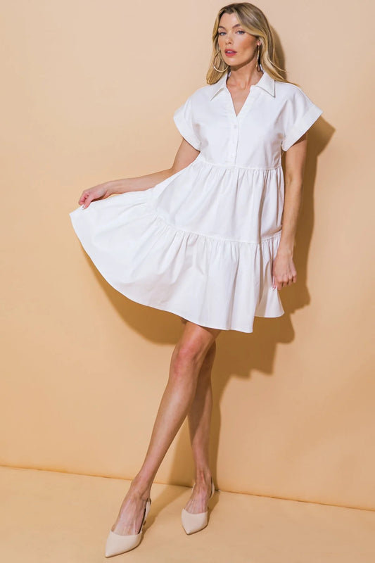 TIMELESS BEAUTY WHITE SWING DRESS FINAL SALE