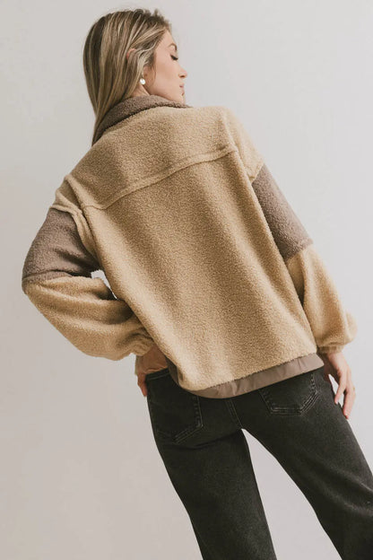 Indra Quarter Zip in Taupe FINAL SALE
