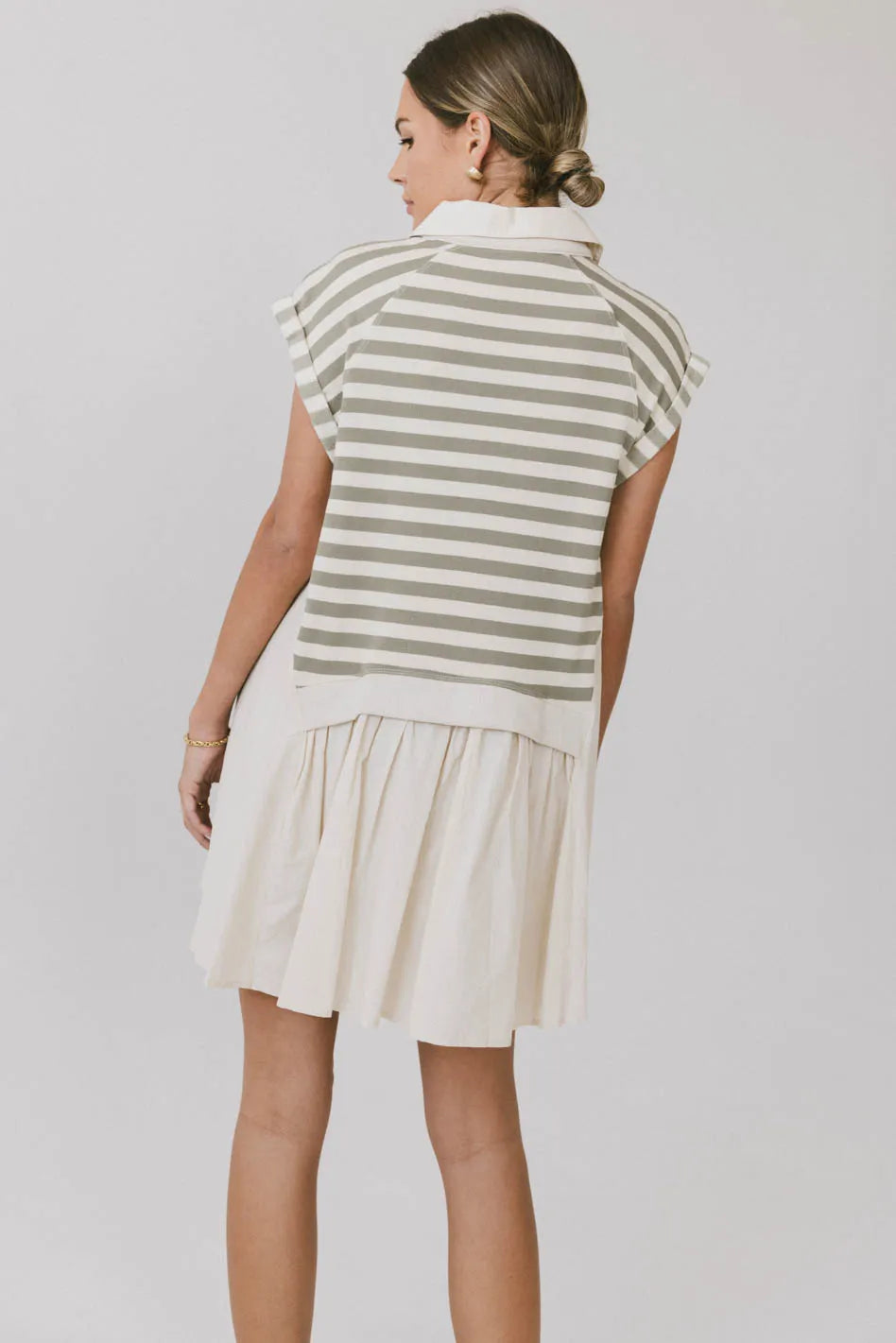 Evan Collared Mini Dress in Olive FINAL SALE
