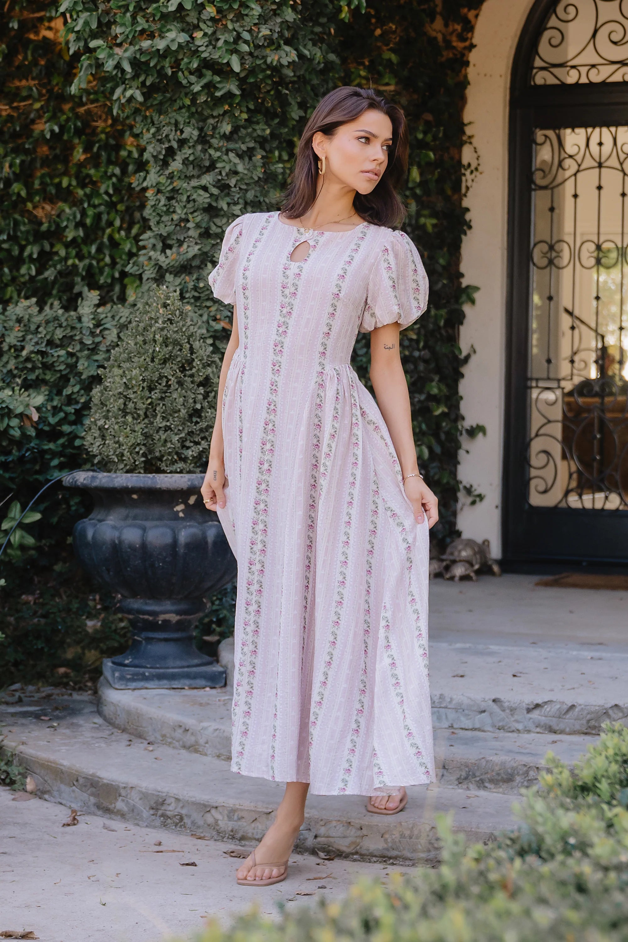 Baylor Floral Maxi Dress in Pink